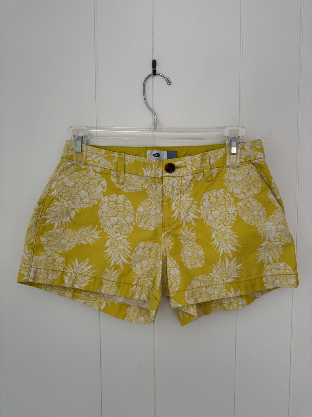 Yellow Pineapple Print Shorts